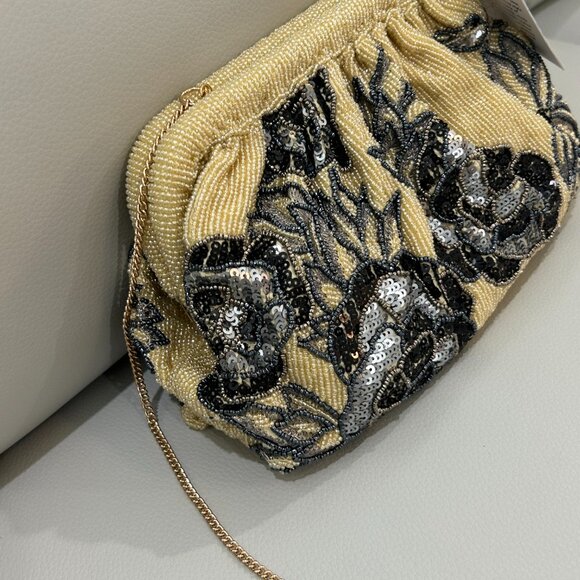 India Beaded Sequin Crossbody Clutch Bag Gold Black Silver NWT Viral Tik Tok - Picture 5 of 5